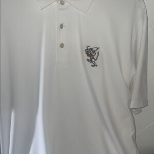 UT Longhorns Golfing Beevo Peter millar Polo in white